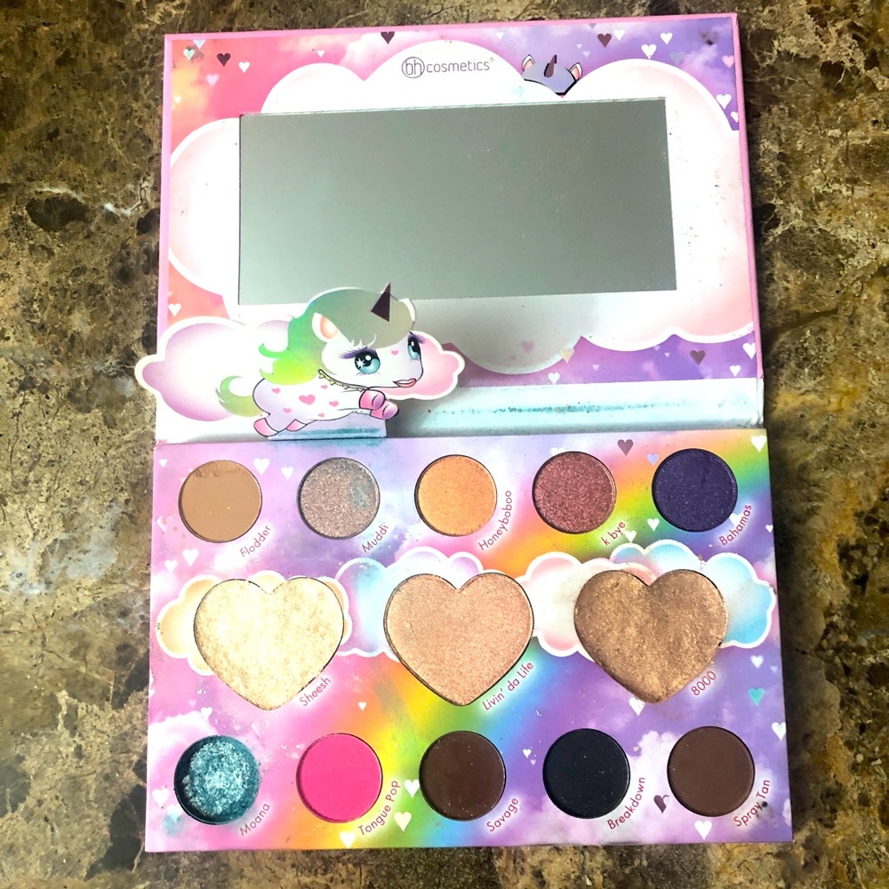 🔥 5/$50 🌈🦄 BH Cosmetics MARVYCORN Unicorn Eyeshadow and Highlighter Palette